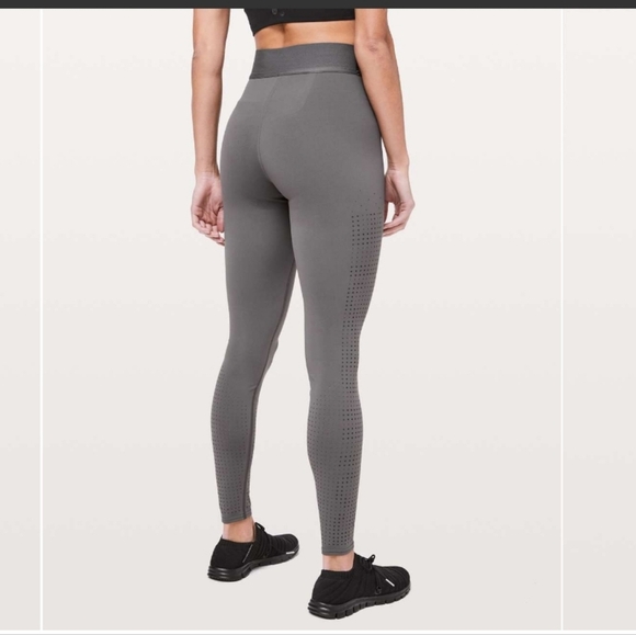 Lululemon x Soulcycle leggings activewear Ride & Reflect 28" Metal Grey sz 6. - Picture 3 of 17